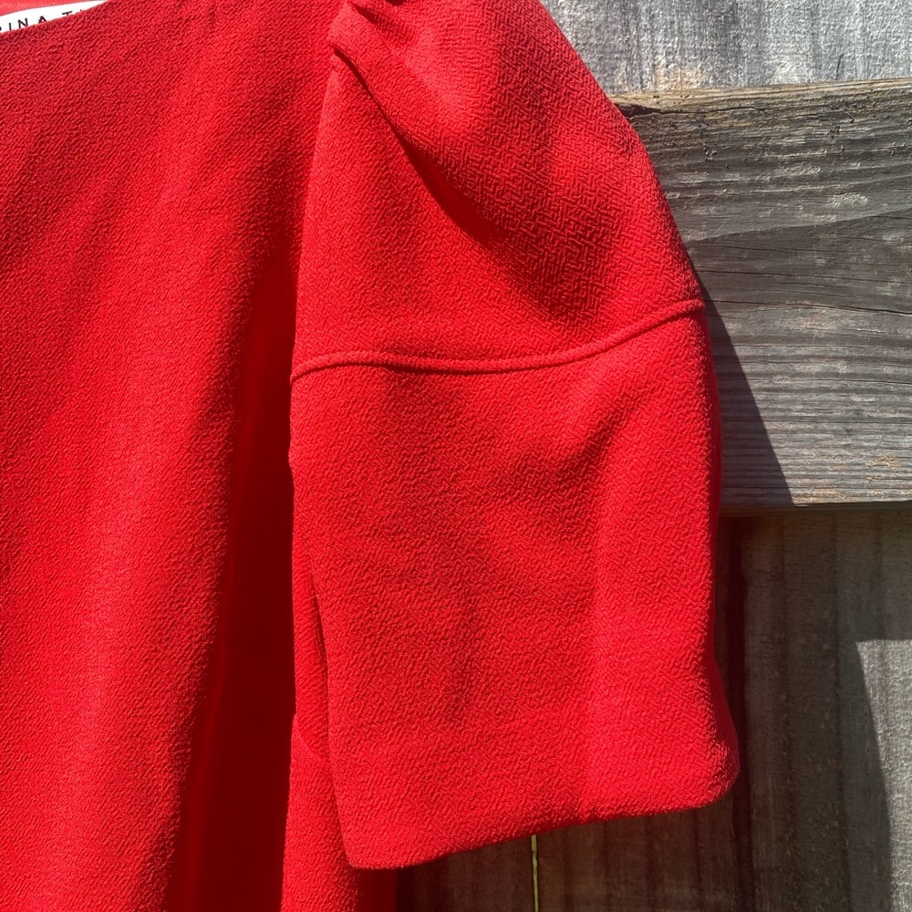 Trina Turk Red Midi Shift Dress - Picture 4 of 8